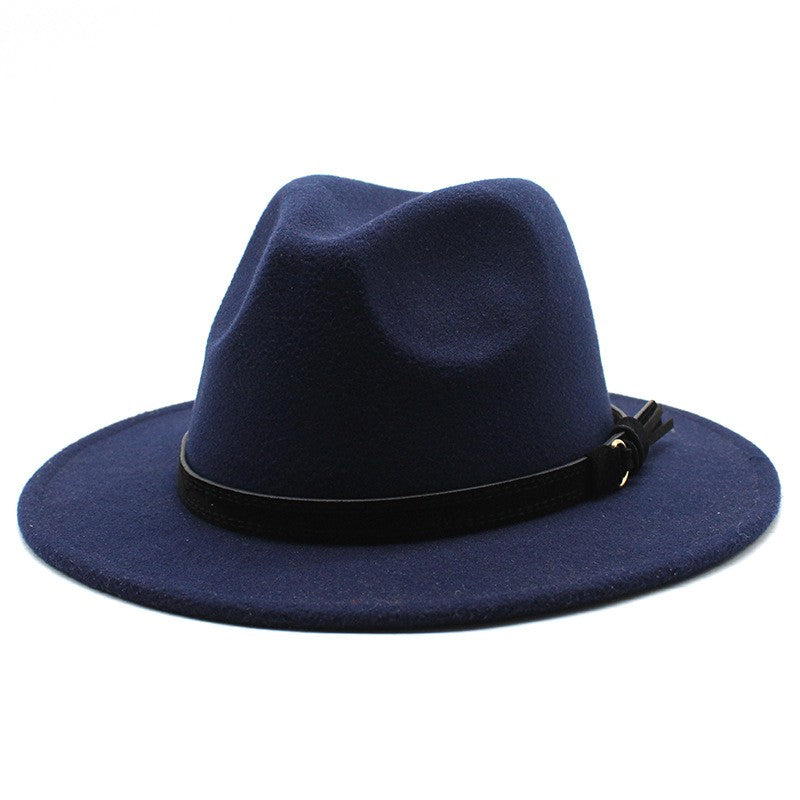 Gangster Trilby Felt Fedora Hat European American Wide Brim Top Jazz Caps Women Men Wool White Wedding Hat 56-58-61CM