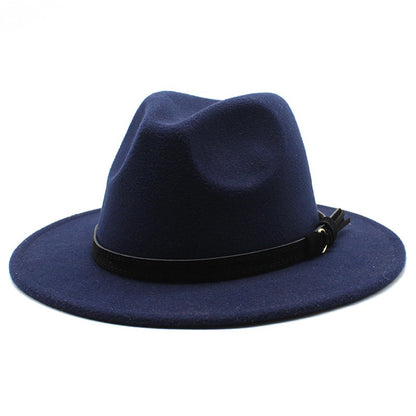 Gangster Trilby Felt Fedora Hat European American Wide Brim Top Jazz Caps Women Men Wool White Wedding Hat 56-58-61CM