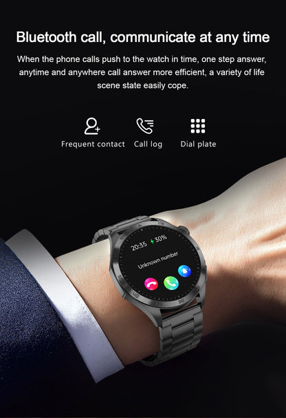 2025New Micro Physical Examination Blood Lipids Uric Acid Blood Pressure Smart Watch ECG+PPG Clock Bluetooth Call Smartwatch Men