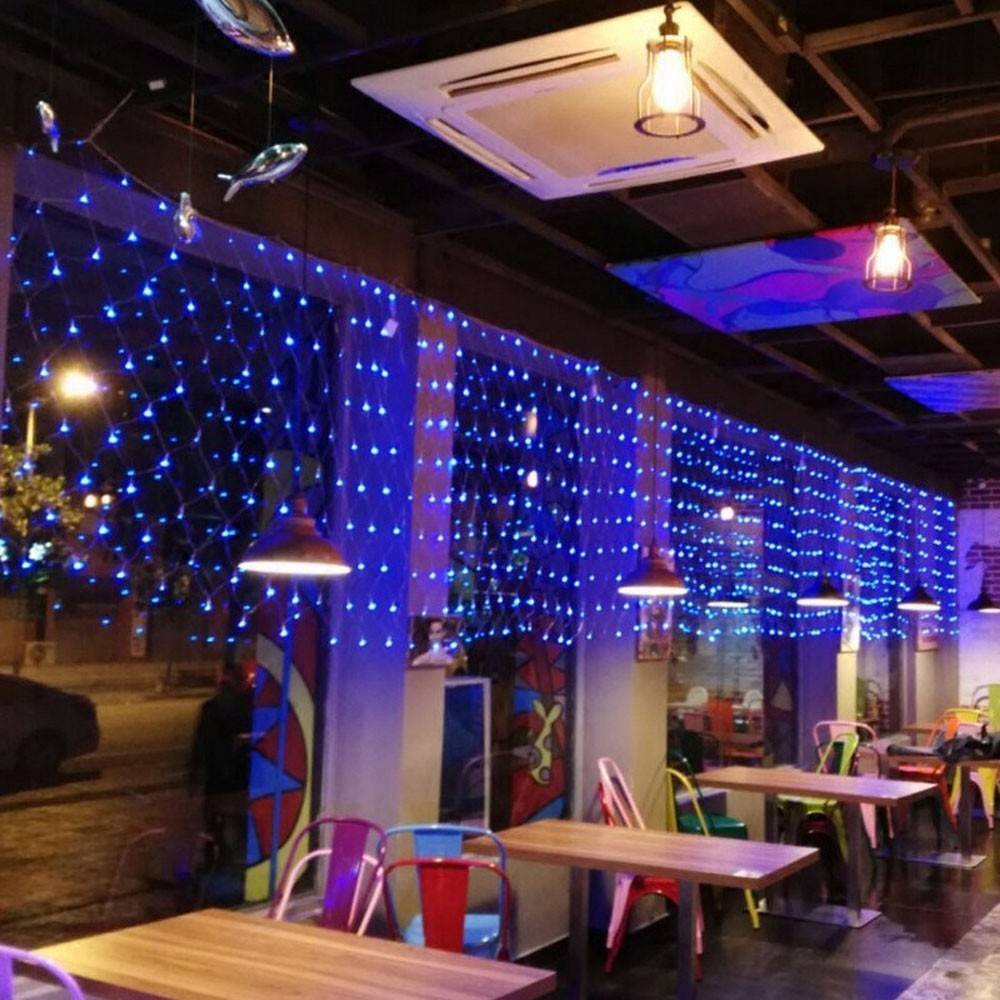 Luzes de corda de rede de LED 8 modos 220V 110V plugue UE/EUA Festival Decoração de Natal Guirlandas Festa de Natal Jardim Ano Novo Casamento