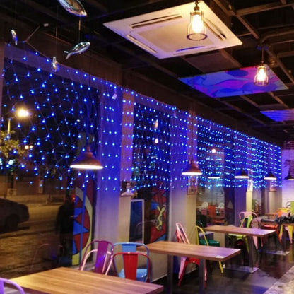 Luzes de corda de rede de LED 8 modos 220V 110V plugue UE/EUA Festival Decoração de Natal Guirlandas Festa de Natal Jardim Ano Novo Casamento