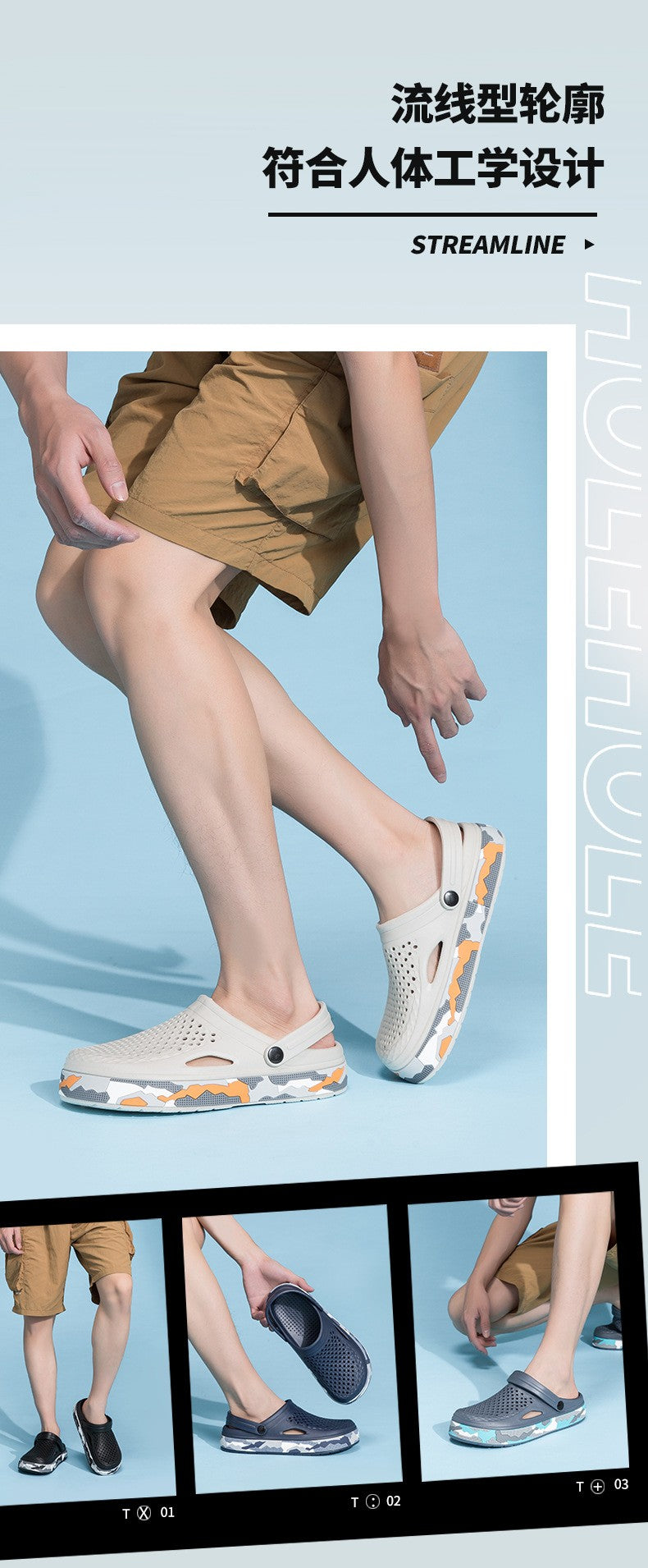 New Men's Sandals Driver Shoes EVA Light Slippers Unisex Colorful Camouflage Decoration Summer Beach Shoes Zapatos Hombre