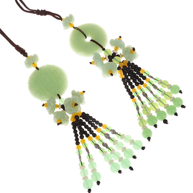 Imitation Green Jade Car Pendants Buddha Statue Brave Troop Hanging Ornament Talisman Auto Interior Decor Gifts