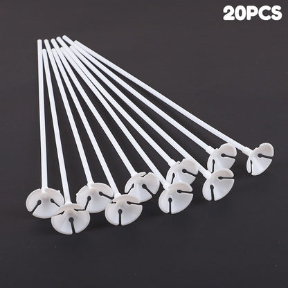 10/20Pcs Multipurpose Plastic Balloon Sticks With Cup White Balloon Holder Birthday Wedding Party Decorations Celebration Supply