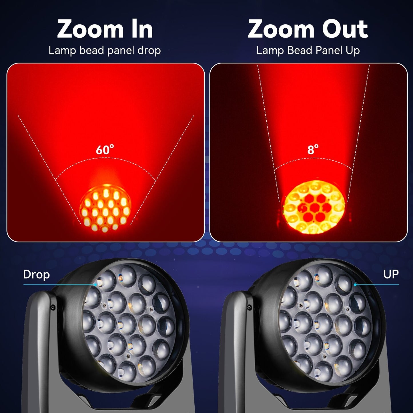 19x15W RGBW LED Beam Wash Zoom Moving Head Lights High Quality Professional Stage Lights For DJ Disco Party KTV Bar