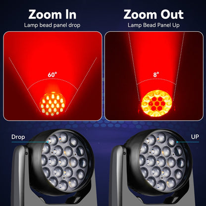 19x15W RGBW LED Beam Wash Zoom Moving Head Lights High Quality Professional Stage Lights For DJ Disco Party KTV Bar