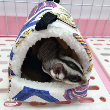 Ninho de Hamster Bolsa de Mel Esquilo Ramo de Flor Brilhante Porquinho-da-índia Porco-da-holanda Gato Longo Suprimentos de Aquecimento de Inverno para Animais de Estimação Gaiolas de Algodão