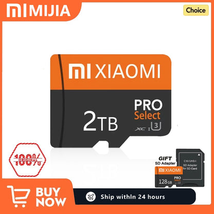 Cartão SD Xiaomi 2 TB 1 TB V30 Mini Micro Cartão Tarjeta SD Cartão de Memória Flash 128 GB 512 GB para Armazenamento de Arquivos de Alta Velocidade Cartão de Videogames