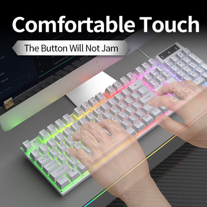 YINDIAO K500 Teclado com Fio para Jogos Notebook Desktops PC Acessórios de Escritório Teclados Gamer de Perfil Baixo com Teclado Numérico