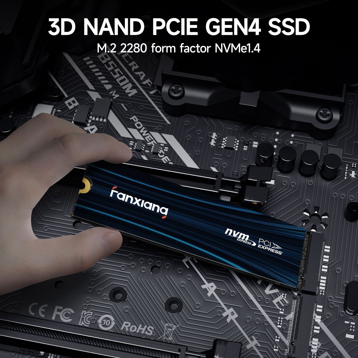 Fanxiang S880E SSD M.2 7300MB/s 1TB/2TB/4TB M.2 NVMe SSD PCIe 4.0x4 Disco Rígido Interno Para PS5 Laptop PC