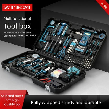 Conjunto de Ferramentas Elétricas para Furadeira 19-160PCS Jogo de Ferramentas Multifuncional para Reparo Doméstico Chave de Fenda Alicate Automotivo Caixa de Ferramentas