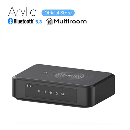 Arylic S10+ Wireless Music Streamer 3.5mm Jack Aux Bluetooth Audio Receiver for PC Audio Jack Adapter AUX Wireless for Multiroom