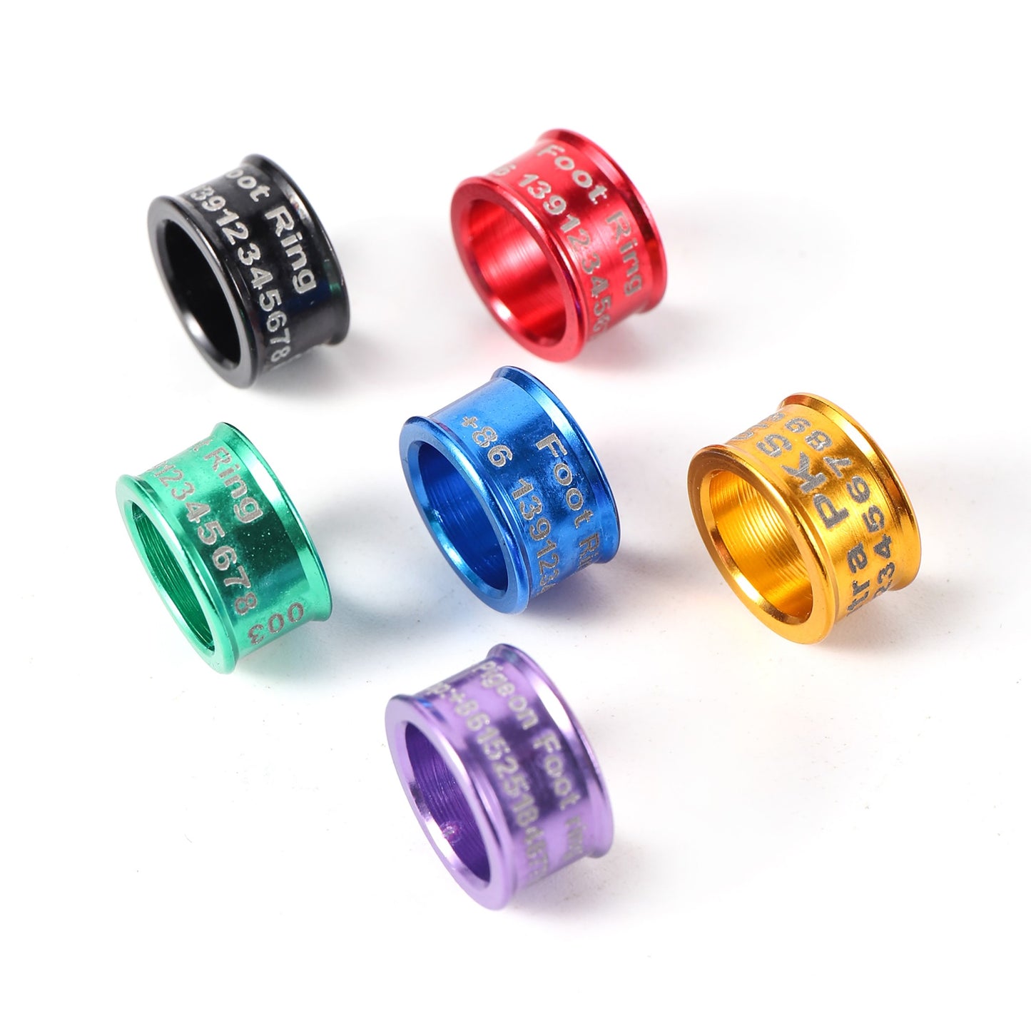 ID Anel de Pé para Pombo 8mm Personalizado Conteúdo do Anel de Pé de Pássaro Definido pelo Cliente Ano + Nome + Número de Telefone + Código do País 30 Peças