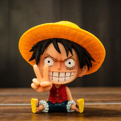 Bonecos Colecionáveis Fofos One Piece Versão Q Luffy Zoro Chopper Ace Boa Hancock Anime Blind Box Decoração de Mesa Carro Brinquedo Presente Infantil
