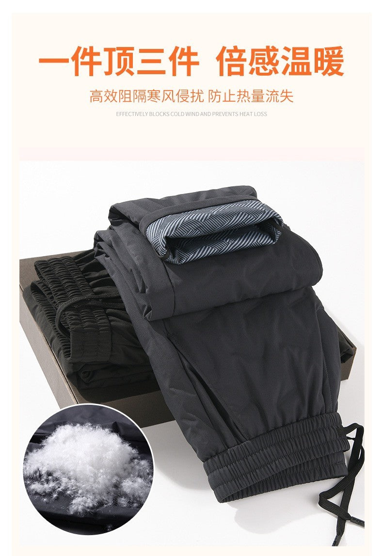 Calças Masculinas de Outono e Inverno, Novas Tendências da Moda, Impermeáveis, Acolchoadas, Quentes, Esportivas Casuais Soltas, Tamanhos Grandes, M-4XL