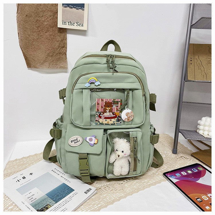 Mochila Feminina Fofa Desenho Animado Moda Adolescente Estudante Mochila Escolar Adorável Bolsa Feminina Mochila Escolar Versátil para Meninas