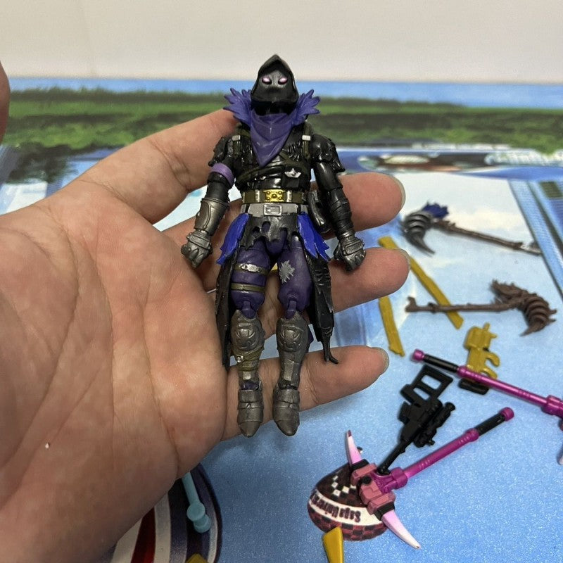 10cm Fortnite Action Figure Modelo Brinquedo Figura de Jogo Raven Articulações Móveis PVC Figuras Modelo Brinquedo Boneca Presente de Aniversário de Crianças Presente de Natal