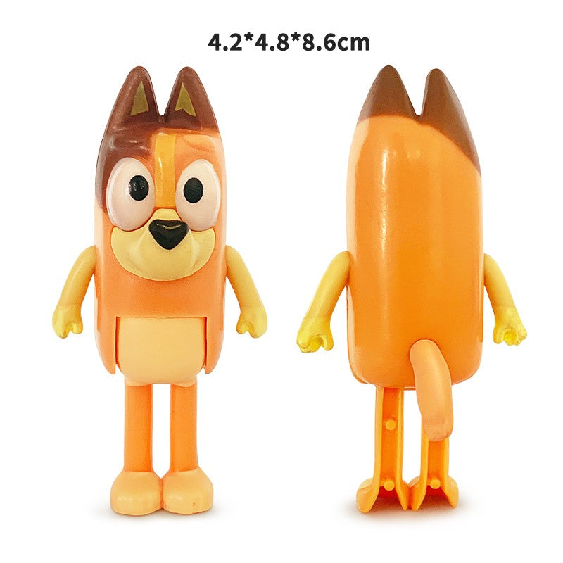 Bluey e Bingo Série Família Anime Modelo de Bonecos de Ação Desenhos Animados Mini Bonecos de PVC Enfeites Presente de Brinquedos de Decoração de Aniversário Infantil