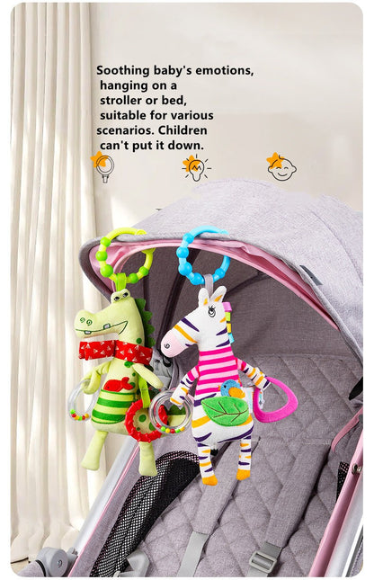 Baby Rattles Soft Giraffe Infant Crib Bed Stroller Spiral For Newborns Car Seat Early Education Development Handle Toys Gifts