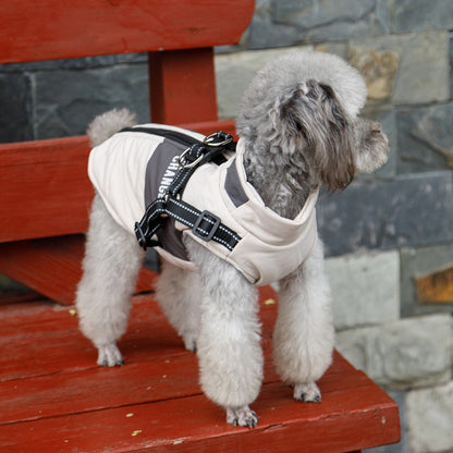 Casaco Quebra-Vento para Cães com Colete e Dois Anéis em D Jaqueta para Cães Casaco com Capuz Quente Roupa Quente para Cães