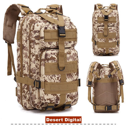 Mochila Tática Militar de 30L em Nylon 900D Impermeável para Esportes ao Ar Livre, Acampamento, Caminhada, Trekking, Pesca e Caça