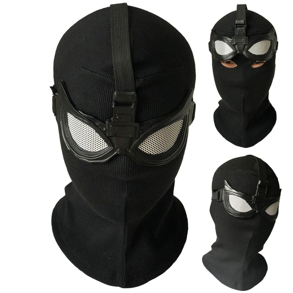 Superhero Peter Parker Spider Mask Cosplay Stealth Suit Black Helmet Halloween Masquerade Party Costume Props 