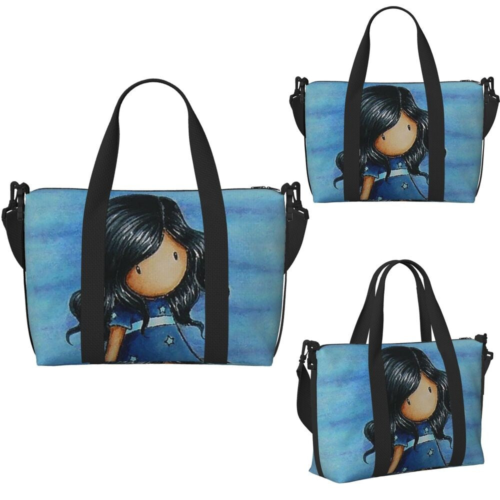 Custom Santoro Gorjuss Beach Travel Bag Large Capacity Tote Bags for Gym Yoga Women Shopping Duffle Shoulder Bag