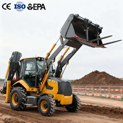 Nova escavadeira carregadeira 7.8 toneladas 4x4 Retroescavadeira Multi-propósito 4WD para Todos os Terrenos Trator Agrícola a Diesel Máquinas de Construção