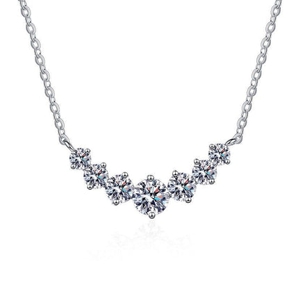 1.7-5.0ct D Cor Moissanite Feminino Pingente Prata Colar Para Mulheres Correntes Festa Noiva Joias Finas Colar de Prata Esterlina 925