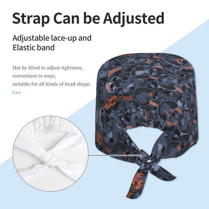 Custom Retro Cartoon Cleaning Working Cap Comfortable  Stitch Ohana Scrub Cap Surgicals Hat Nurse Scrubs Hat For Dentist