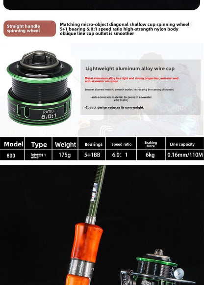 Vara Fuji Fuji tipo Ghost Face para pesca de micro-objetos, vibração, boca de cavalo, UL, ajuste rápido, vara retrátil para riacho