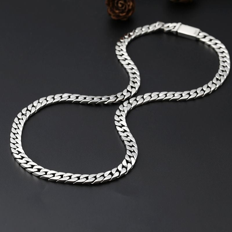 100% S925 Sterling Silver Necklace Bracelet Punk S925 Silver Jewelry Never Fade Carry certificate Men Women Jewelry Gifts