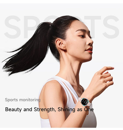 2025 Novo Smartwatch Feminino da Moda Tela HD 360*360 Pulseira Esportiva Mostrador Personalizado Frequência Cardíaca Chamada de Voz Smartwatch Para Android iOS