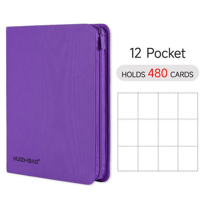 Fichário de Cartões com Zíper, 9/12 Bolsos, Álbum de cards de troca, Página de carregamento lateral durável para mtg tcg para pokemon para yugioh para futebol