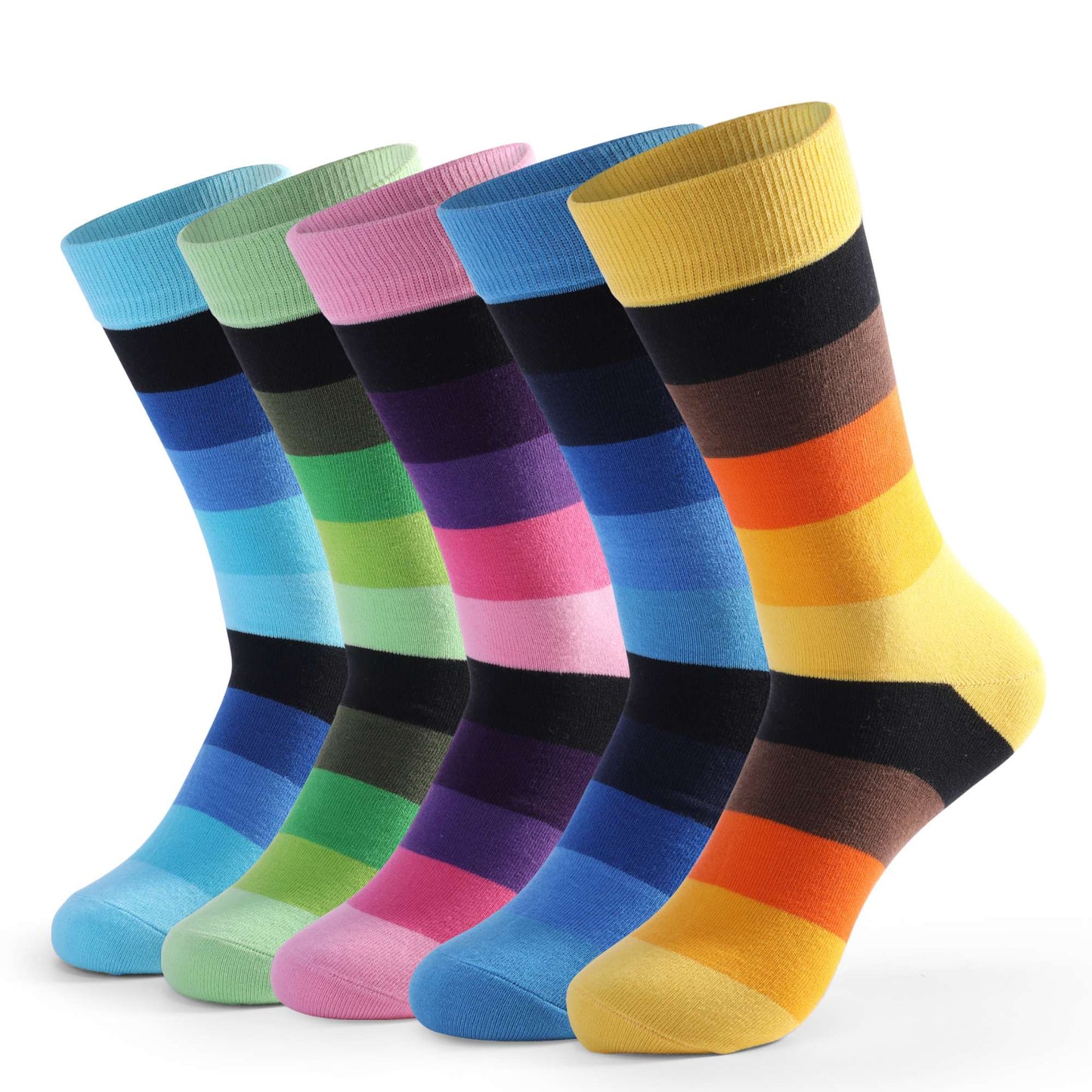 5 Pairs Mens Dress Socks Plus large Size?High Quality Combed Cotton Crew Socks?Black Cool Argyle Breathable Casual Socks for men