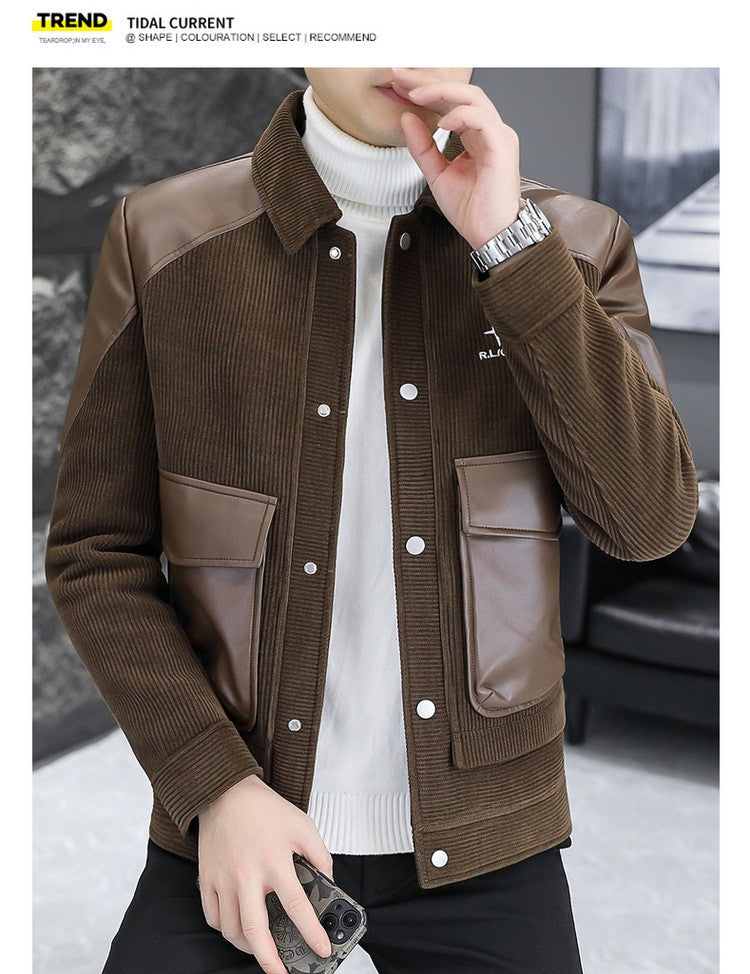 Korean Winter Jacket for Men Thickened and Warm Wool Blends Jacket Casual Business Streetwear Overcoat Social Men Clothing 2023