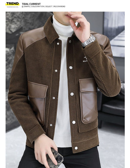 Korean Winter Jacket for Men Thickened and Warm Wool Blends Jacket Casual Business Streetwear Overcoat Social Men Clothing 2023