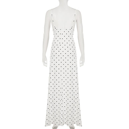 Tossy Lace V-Neck Patchwork Maxi Dress Women Backless High Waist Slim Spaghetti