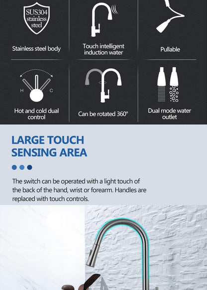 Pull Out Sensor Black Kitchen Faucet Sensitive Touch Control Faucet Mixer For Kitchen Touch Sensor Kitchen Mixer Tap