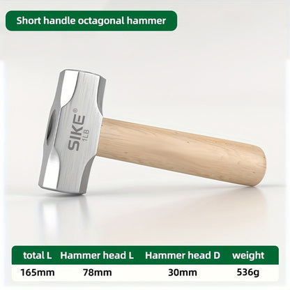 Mini Hammer High Carbon Steel Hammer Solid Wood Short Handle Octagonal or Round Head Hammer Small Manual Hardware Tool