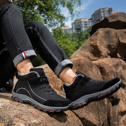 Waterproof Winter Men Boots Suede Warm Snow Outdoor Sneakers Boots Men Work Casual Shoes High-top Non-slip Ankle Boots