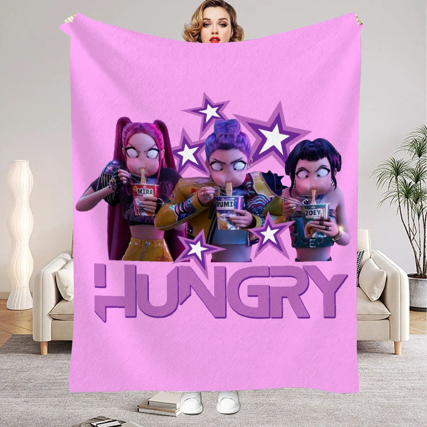 kpop Demon Hunters Huntrix Cobertores Qualidade Macio Quente Manta Cobertor Inverno Crianças Sofá Cama Fofo Colcha