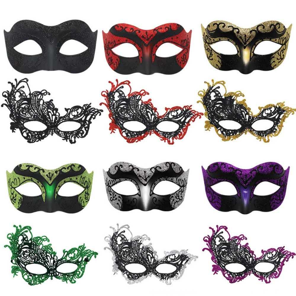 2PCS/set Couple Masks Lace Women Mask Men Painted Half Face Mask Eye Mask Set Party Masquerade Wedding Decoration Costume Prom