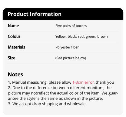 4/5/6/10 Piece Pack Men's Fashion Printed Pants with Various Combinations Plus Size Sports Comfortable Adolescent Boxer Pants