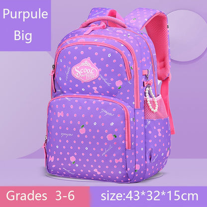 Mochilas escolares infantis ortopédicas para meninas, com estampa de frutas e flores, para 1º ao 6º ano, mochila adolescente