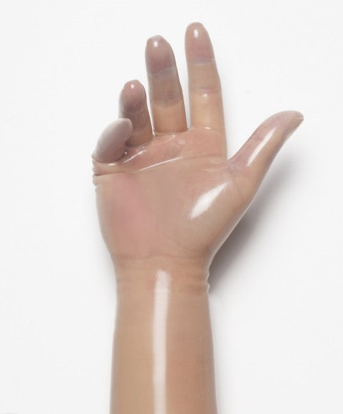 Unisex Natural Latex Black Gloves Rubber Short Gloves Cosplay Costumes Accessory