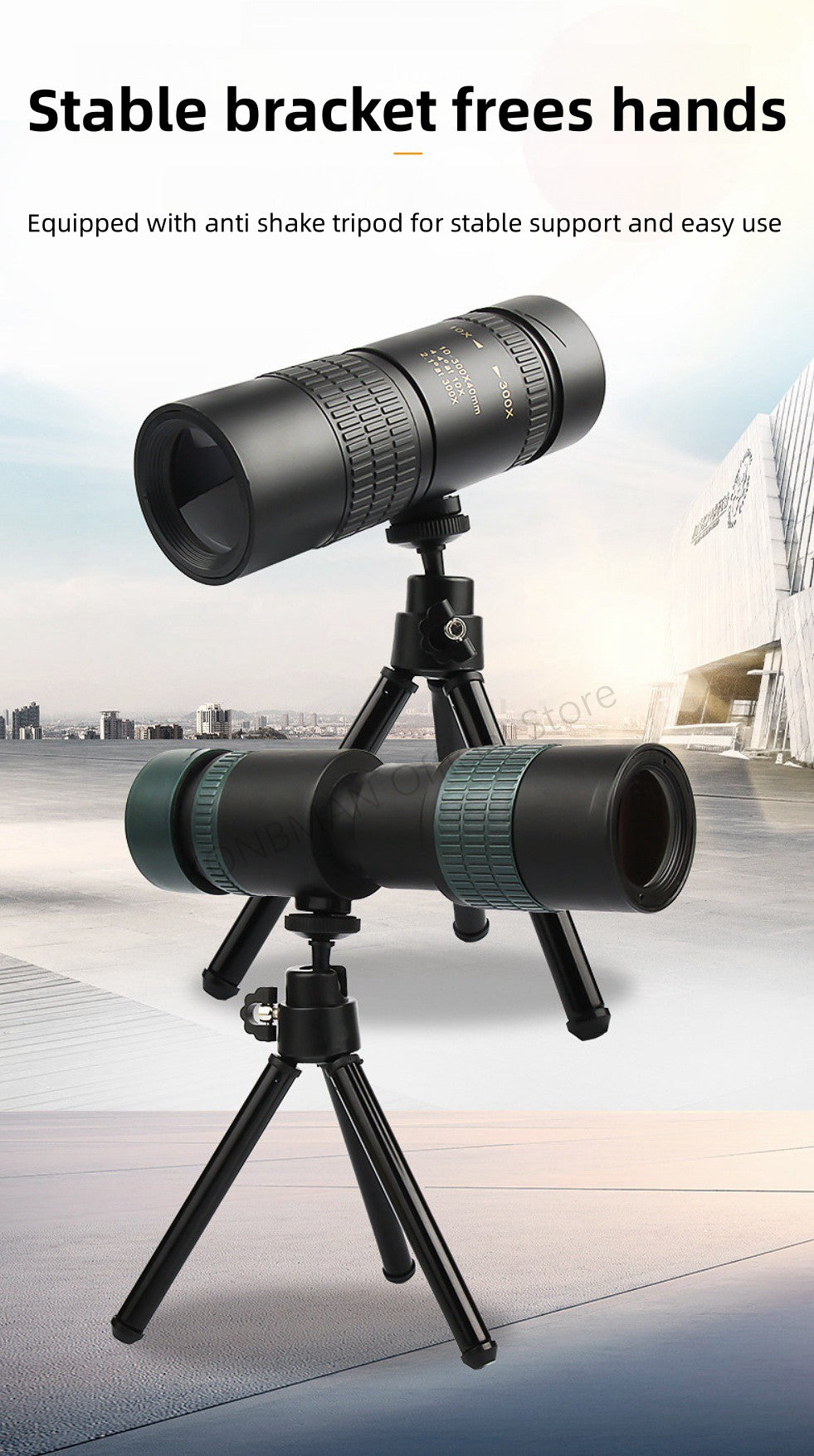 10-300X Zoom Alta Definição Potente Binóculo Telescópio Remoto Portátil Alta Qualidade Profissional Caça Monocular Telescópio