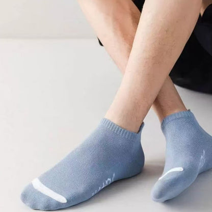 5 Pairs Men Bright Colored Ankle Socks Breathability Fashionable Casual Street Style Deodorizing Invisible Travel Running Socks