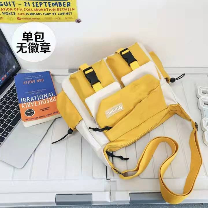 Japanese Simple Messenger Bag Student Nylon Waterproof Canvas Handbag Shoulder Crossbody Bags for Women Men Satchels Bolsas