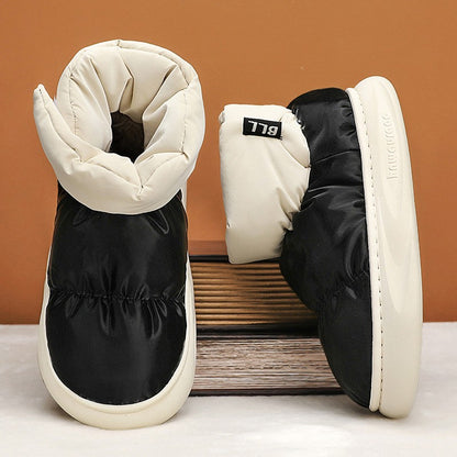 Outdoor Plush Warm Men's Snow Boots Winter Couple Cotton Shoes Down Non-Slip Waterproof Fashion Kids Shoes Slip on Soft Sneakers